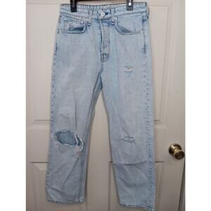 Rag & Bone Jeans Maya High Rise Ankle Straight Size 25 Distressed Buttonfly Crop